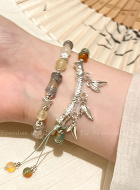 清风竹影古风新中式竹节串珠手链