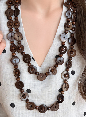 波西米亚民族风椰壳项链