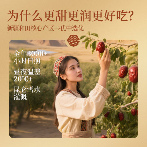 楼兰蜜语红枣免洗骏枣新疆特产和田枣大枣官方旗舰店 - 图2