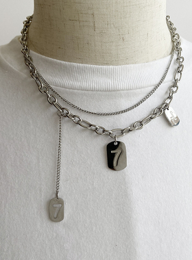 幸运数字7古巴项链ins嘻哈卫衣男