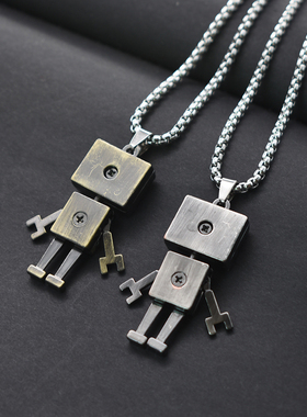 欧美INS嘻哈男士个性女吊坠项链