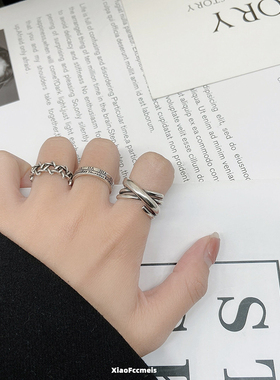 ins三件套数字潮网个性简约指环