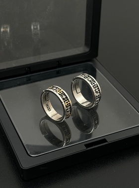 做旧复古三戬叉十字花戒指男生