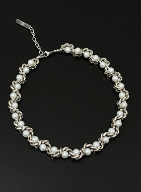 高级感重工缠绕式珍珠项链男士