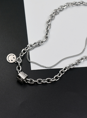 钛钢双层小蛮腰项链女小众锁骨链