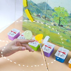 Бумага с тонером 吾辰亚克力透明调色盘美术生水粉调色板油画椭圆方形丙烯平面调色