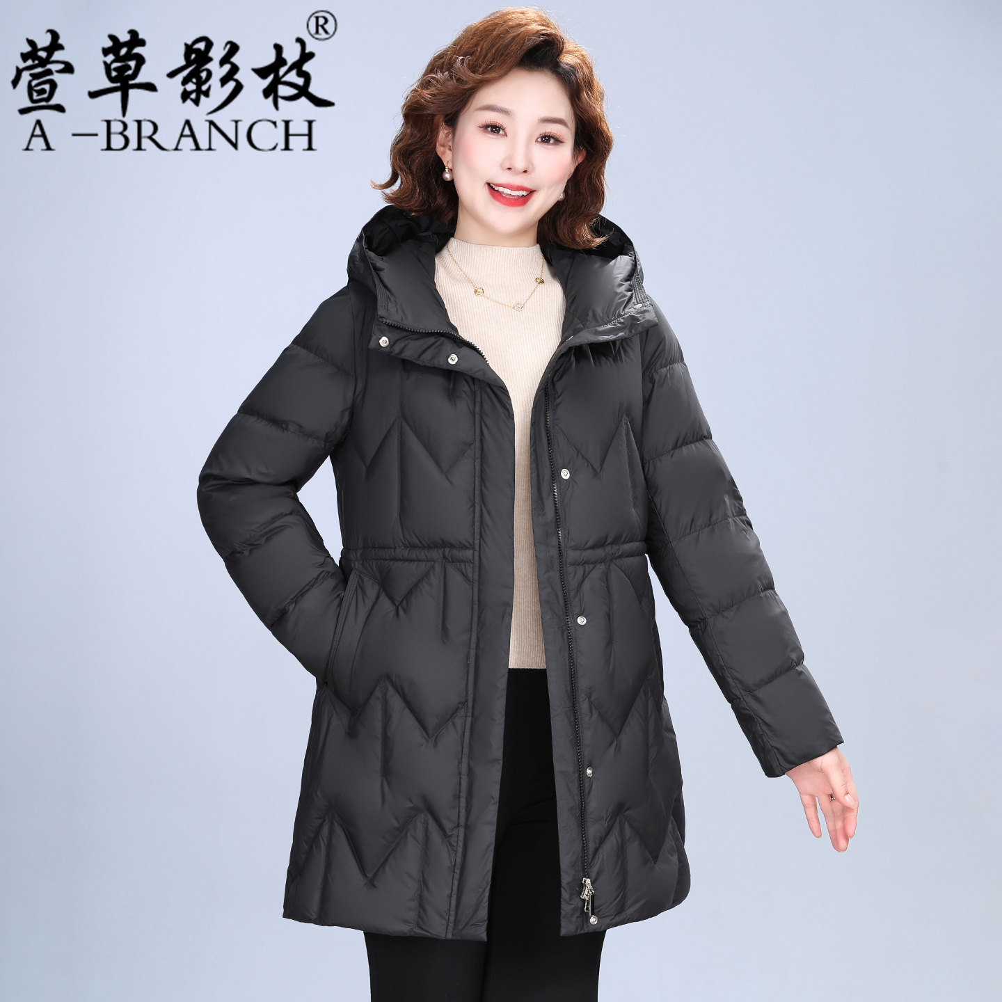 50多岁妈妈羽绒服冬季连帽白鸭绒2025新款洋气休闲中老年女士外套,淘宝优惠券,粉丝福利购,淘宝优惠卷