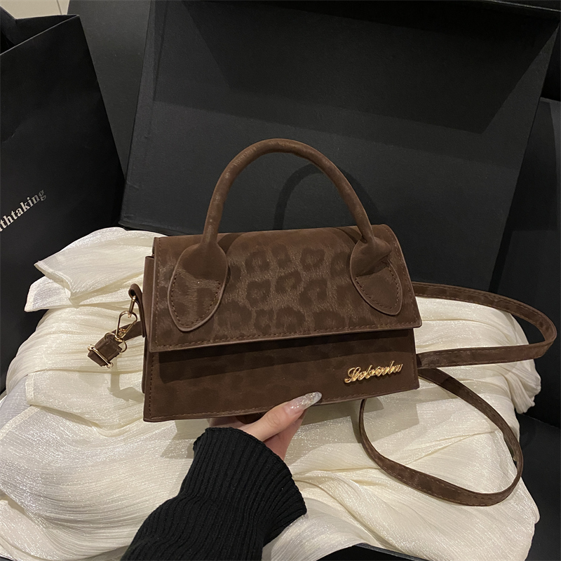 芊舒祺2025新款豹纹欧美时尚小方包女斜挎包手提包百搭车缝线设计 - 图3