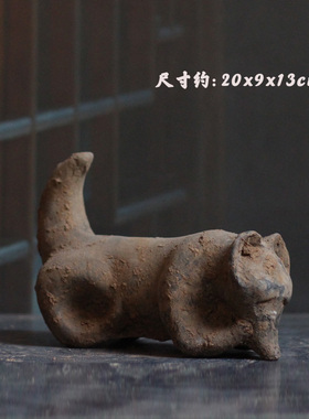 汉代仿古陶器动物陶鸡陶鼠属相古物复制古玩收藏物影视道具艺术品