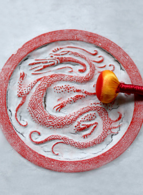 仿古汉代瓦当拓片王莽四神兽青龙白虎玄武朱雀传拓陶瓦片拓印摆件