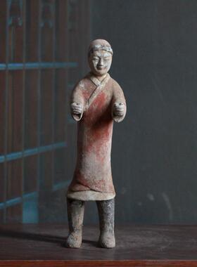 仿古彩绘汉佣陶器影视道具艺术品