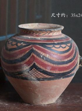 精品彩陶文化马家窑双耳四钧摆件