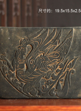 仿古汉砖散花飞天仙女拓片