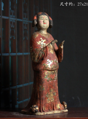 仿古仕女俑人物画彩陶俑中式摆件