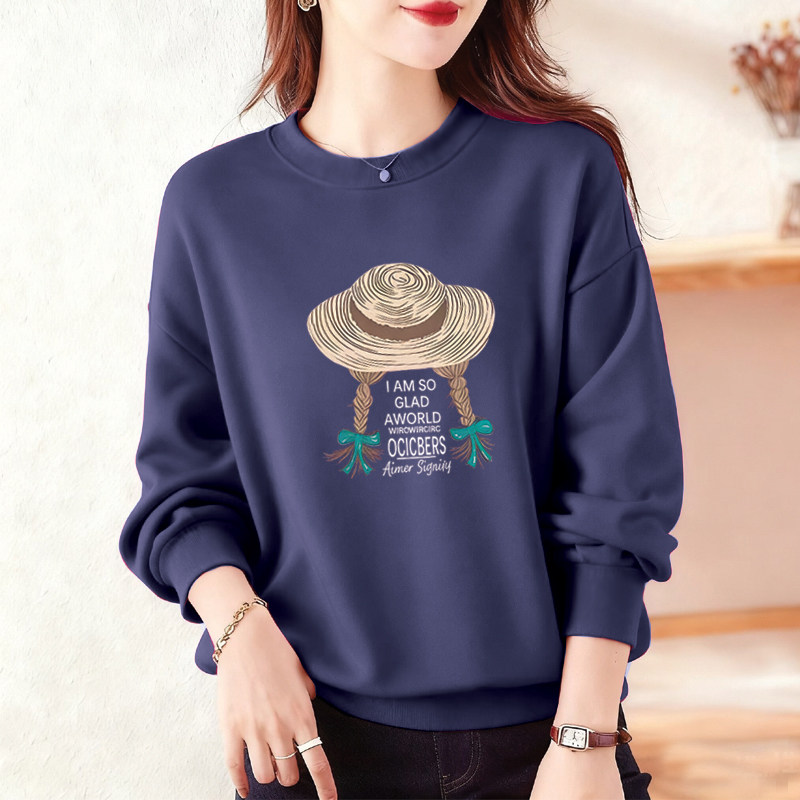 专柜品牌外贸纯棉100%休闲百搭长袖卫衣胖mm显瘦遮肚子秋冬上衣女,淘宝优惠券,粉丝福利购,淘宝优惠卷