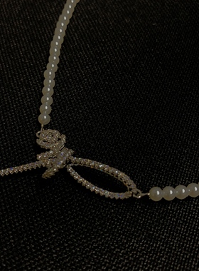 【柳条儿】丝带蝴蝶结锁骨项链轻奢高级简约手链配饰女饰品