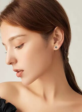 宝丽儿罗马数字耳钉女纯银简约轻奢小众设计耳饰生日礼物送女友