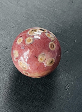 全彩海洋碧玉小球/单珠摆件，全美鱼籽料！尺寸：23mm