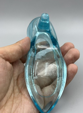 老物件旧物中古怀旧玻璃高跟鞋子摆件装饰品