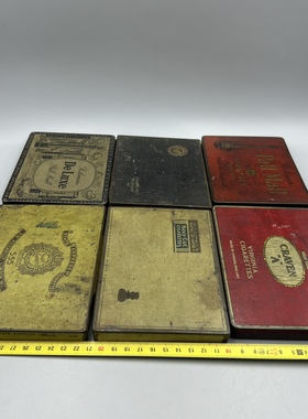 真货民国时期空烟盒铁皮盒子铁皮罐头老物件收藏品影视摆件怀旧