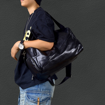 24 Street men and women GM Tanning Cow Leather Fitness Bag Texture Genuine Leather single shoulder inclined satchel short travel bag