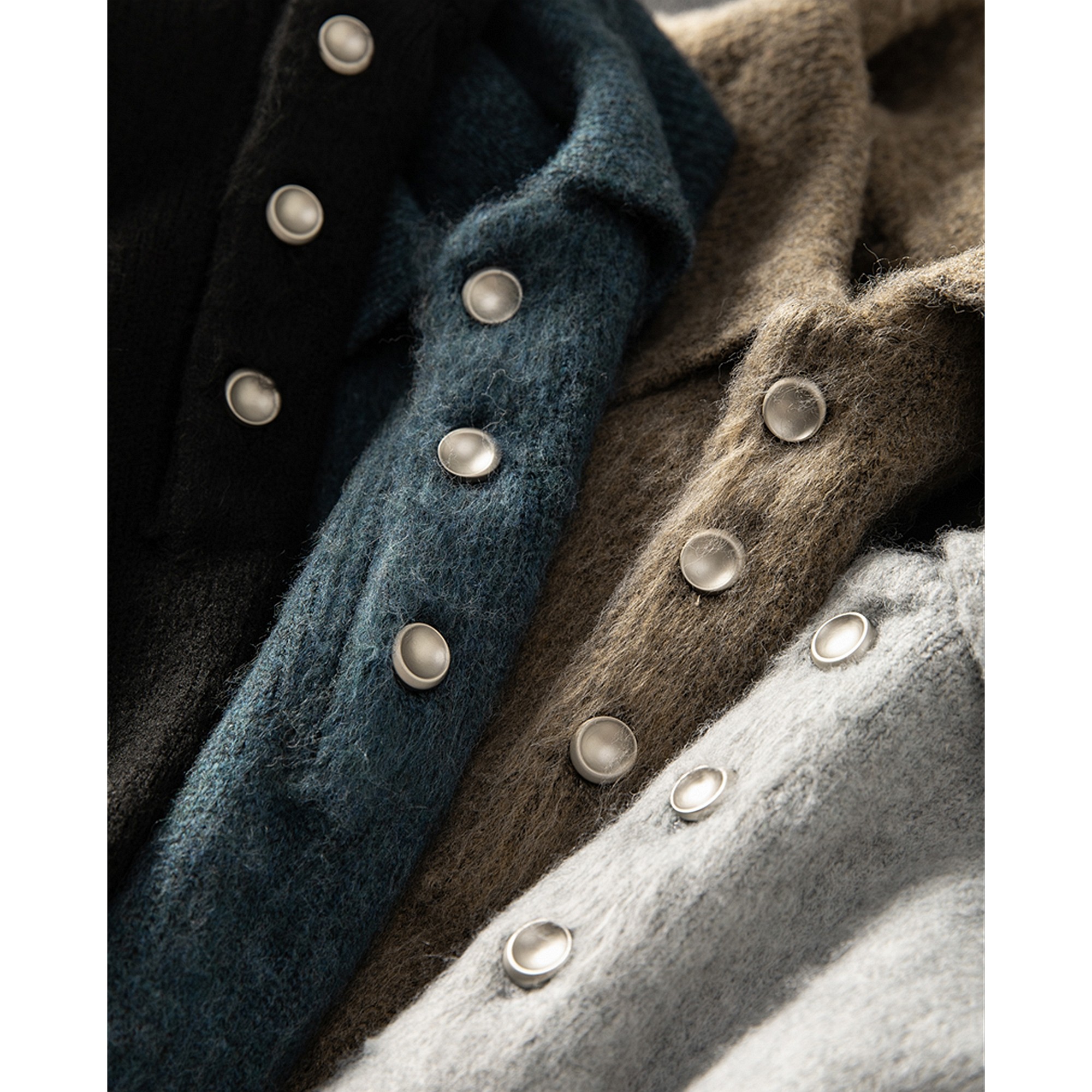 老钱风拉绒长毛翻领针织衫男秋冬加厚软糯宽松金属纽扣POLO领毛衣,淘宝优惠券,粉丝福利购,淘宝优惠卷