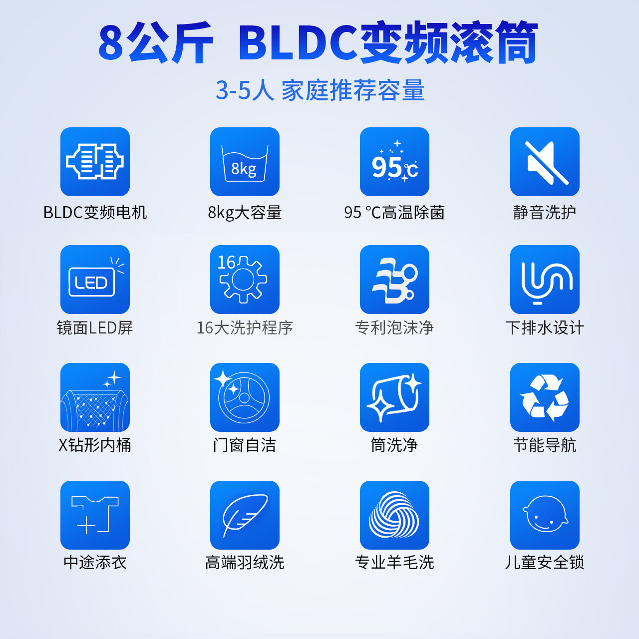 panasonic /松下高效变频洗衣机 迦驰电器洗衣机