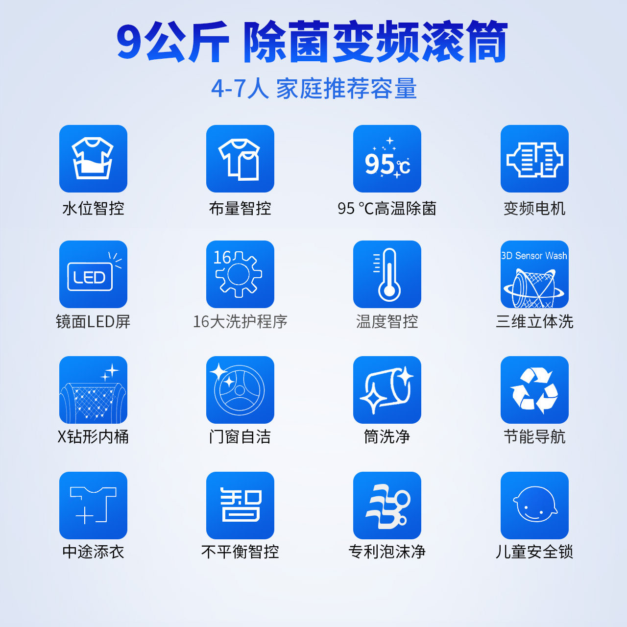 2020新品松下变频静音滚筒洗衣机 双优电器洗衣机