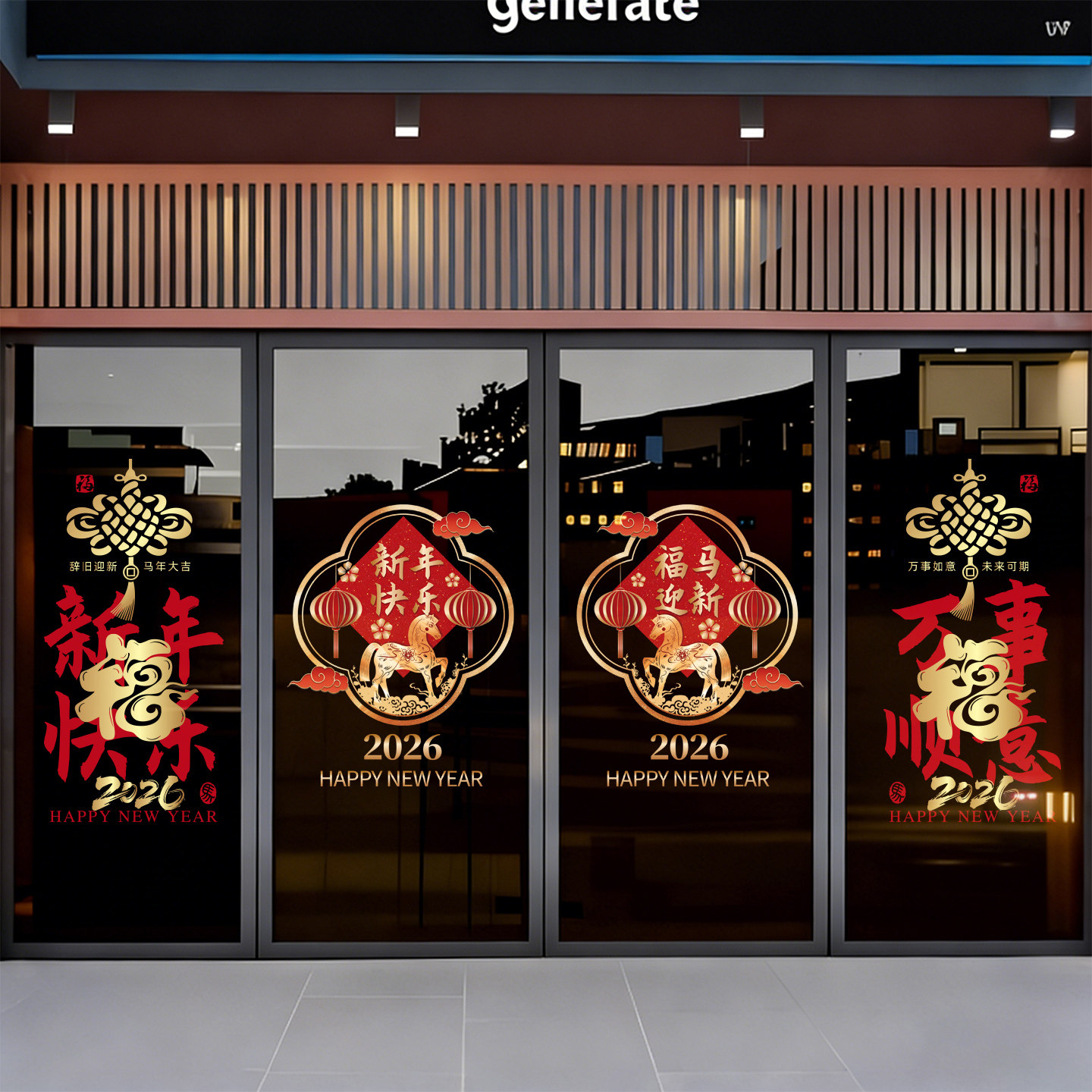春节装饰橱窗玻璃门贴装饰墙贴2026新年春节马年福字窗花贴纸新年,淘宝优惠券,粉丝福利购,淘宝优惠卷
