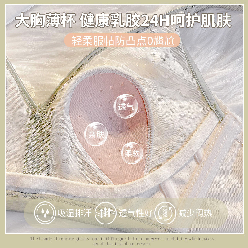女士法式纯欲超薄款大胸显小内衣 莉妃文胸
