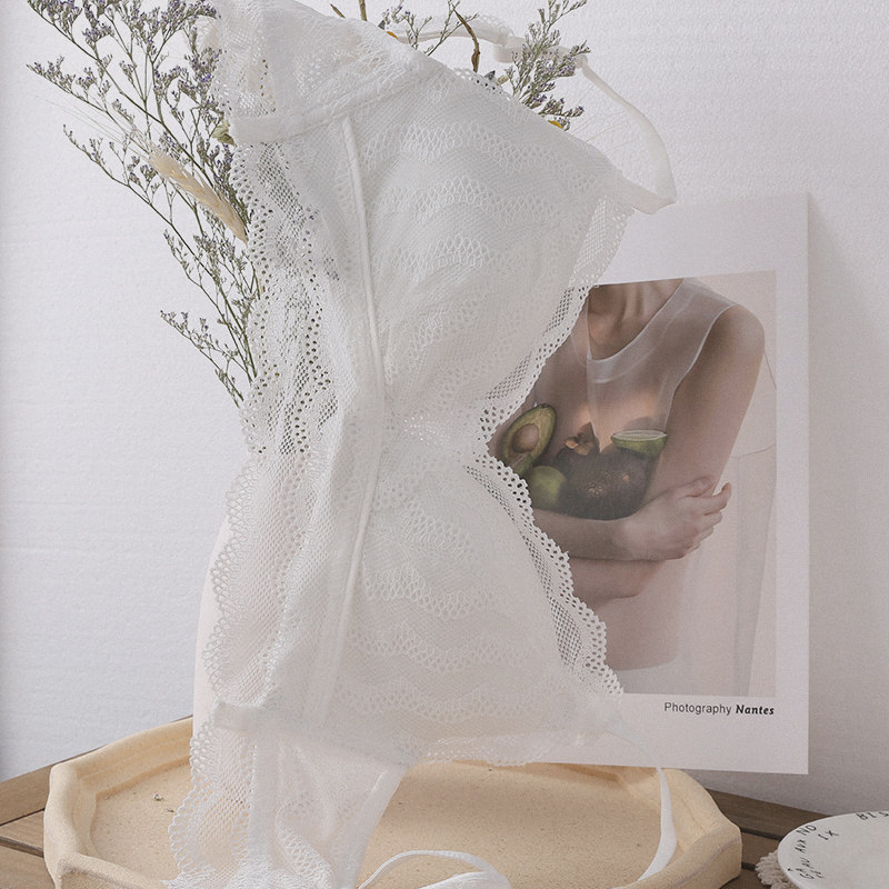 白色薄款无钢圈性感文胸套装胸罩 莉妃文胸