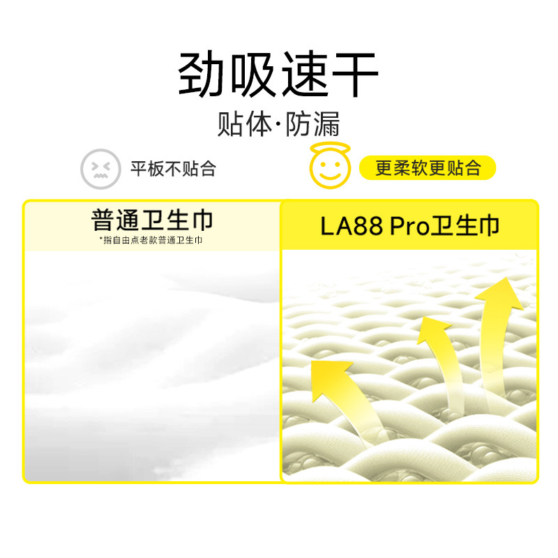 【优于新国标】自由点益生菌pro卫生巾超薄防漏姨妈巾护垫官方