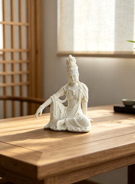 新中式观音像自在观音南海观音佛像佛龛摆件家用供奉摆件桌面装饰