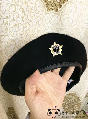 网红羊毛徽章时尚风大小号贝雷帽