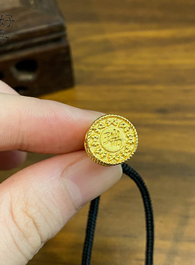 2025新款吉祥富贵传承瑞字印章沙金项链女款嘉祥气瑞花开富贵吊坠