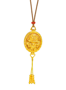 2025金店同款沙金凤凰于飞香囊流苏项链女款神龙玄凤吊坠新毛衣链