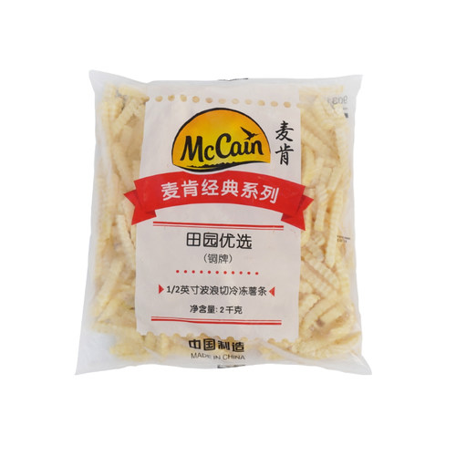 蓝威斯顿麦肯曲薯条冷冻波浪螺纹型细薯凯达粗薯条2kg油炸 - 图2