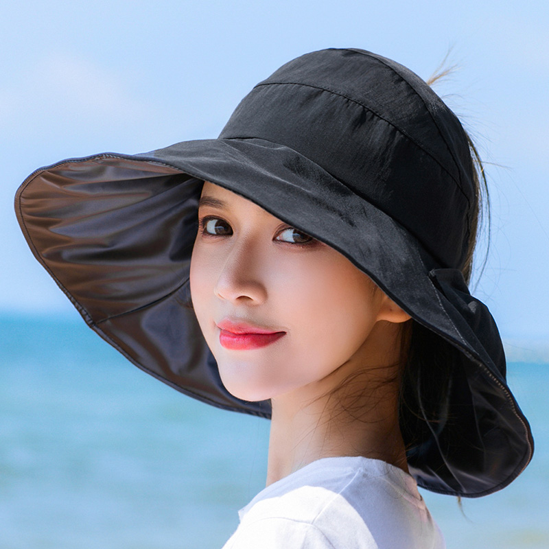 贵伦美旗舰店渔夫帽女夏季日系空顶大檐沿遮阳太阳帽韩版潮百搭紫外线防晒帽子2