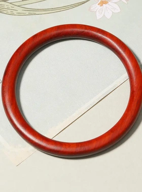 中国风檀木手镯绿檀紫檀木女士手饰品复古民族风简约手环实木镯子