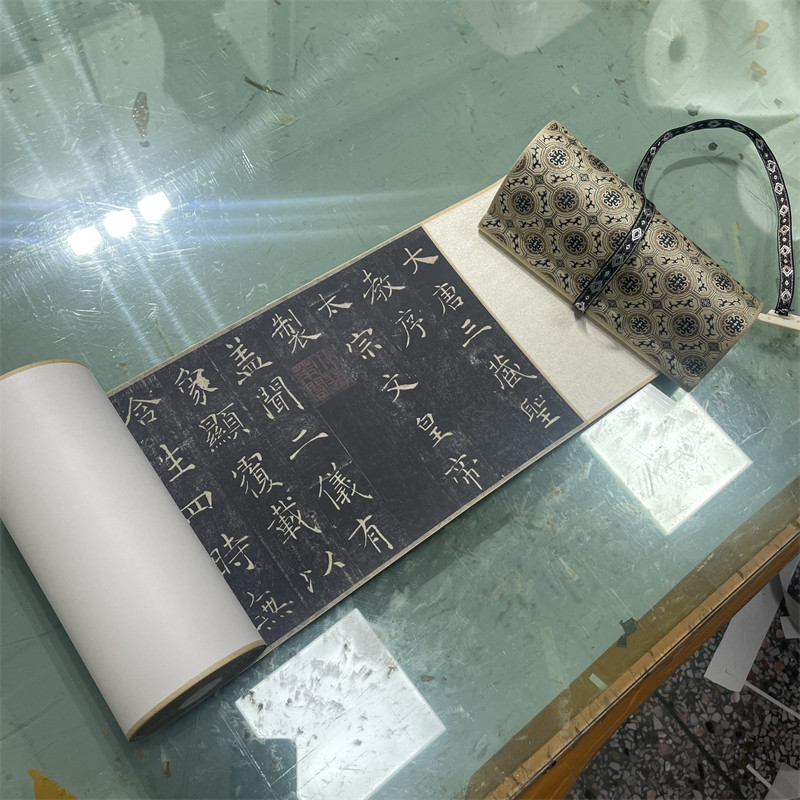 唐褚遂良雁塔圣教序楷书碑帖长卷布微喷复制书法装饰学习临摹范本