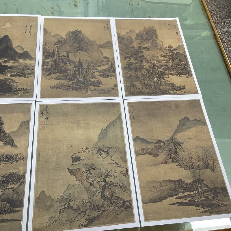 明 蓝瑛 山水画册10开仿古国画小品高清微喷美术纸学习临摹范本