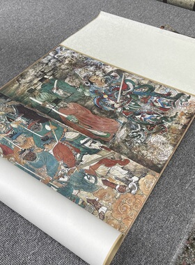 元 永乐宫壁画朝元图13版全图 绢布高清微喷长卷工笔人物国画定制