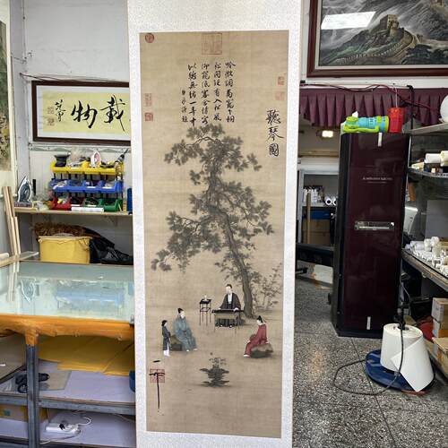 宋徽宗听琴图仿古画复制客厅书房玄关装饰中国画名人字画挂画装裱 - 图3