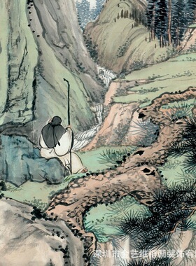 画芯行业复制艺术微喷装饰画定制-金城-仿唐寅听泉图