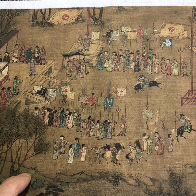 北宋全景清明上河图明清摹本奥地利藏本古画复制品人物长卷复制画 - 图2