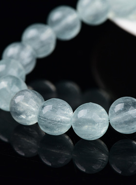 月屿水晶天然拉丝绿萤石圆珠手链羽毛萤石拉丝男女款手串工厂批发