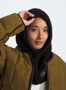 THE NORTH FACE北面针织帽子护耳连脖帽户外保暖抽绳帽男女同款