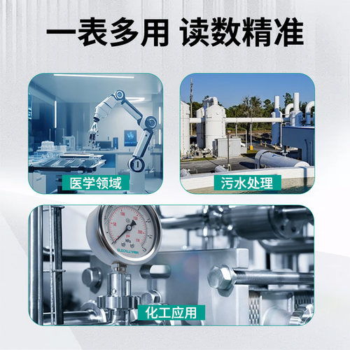 伊莱科YTN-60BF全不锈钢耐震压力表防腐防锈耐高温抗震压力真空表 - 图2