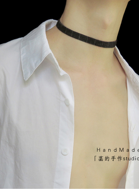 英伦风绅士秋冬季千鸟CHOKER脖链