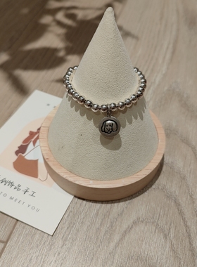 999纯银12生肖转运银珠手链简约饰品情侣宝宝亲子手链送女友礼物